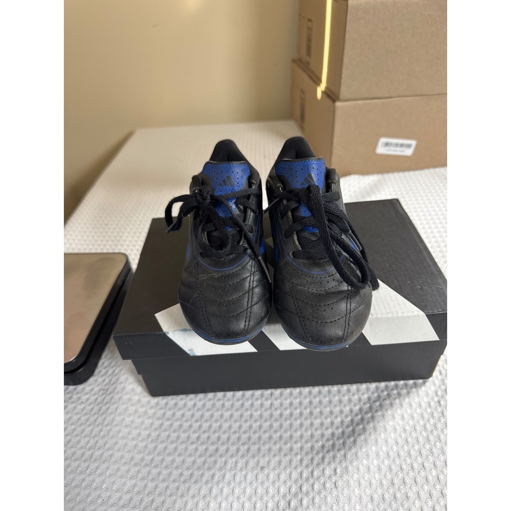 Adidas Soccer Cleats Kids 12K Goletto VIII FG J Black Blue EUC JH6643